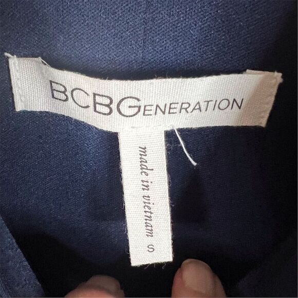 BCBGeneration Women's Sleeveless‎ Maxi Blue Drape Pocket Dress Size Small Formal - Picture 5 of 10